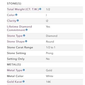 Diamond Ring 1/2 car diamond